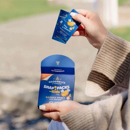 Haddrell's Manuka Snap Pack Kids, дитячі пасти, з додаванням Manuka UMF 5+ MGO 83+, 10 х 5 г: ціни та характеристики