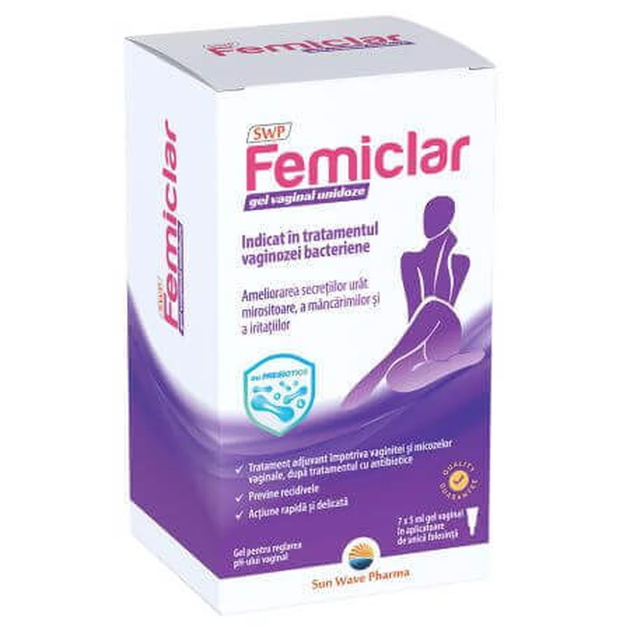 Гель вагинальный Femiclar, 7 пакетиков x 5 мл, Sun Wave Pharma: цены и характеристики