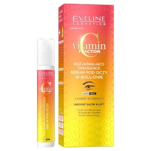 Eveline Vitamin C 3x Action Осветляющая и охлаждающая сыворотка для кожи вокруг глаз в роликовом аппликаторе, 15 мл