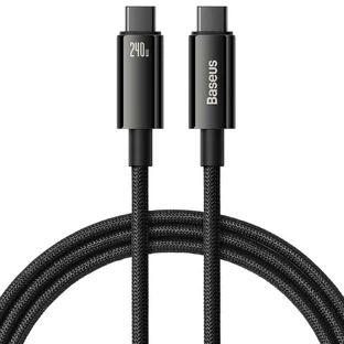 Кабель Baseus CAWJ040001 USB-C - USB-C 240 Вт 480 Мбіт/с 1 м - чорний