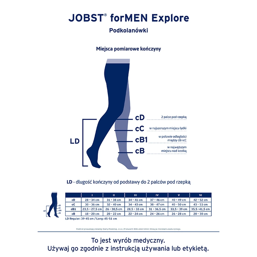 Jobst For Men Explore, компрессионные носки для коленей, CCL2, закрытый носок, размер 2, черный: цены и характеристики