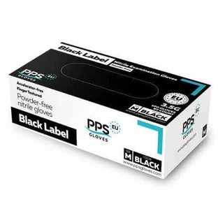 Перчатки PPS Black Label PPS черные нитриловые, размер M, 100 штук, Перчатки PPS