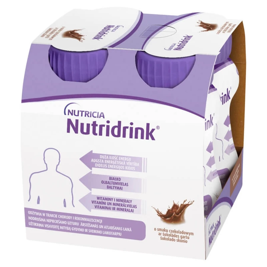Ентеральне харчування Nutridrink Protein Chocolate flavour, 4 х 125 мл: ціни та характеристики
