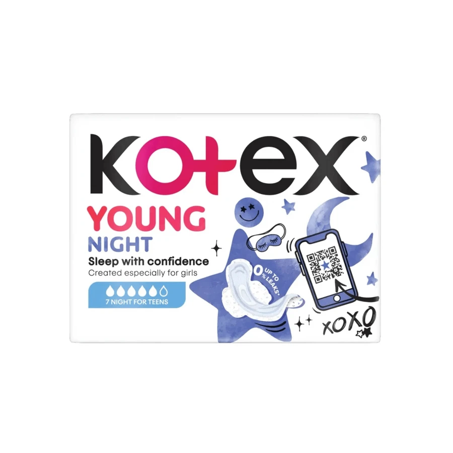 Впитывающие прокладки Young Night, 7 штук, Kotex: цены и характеристики