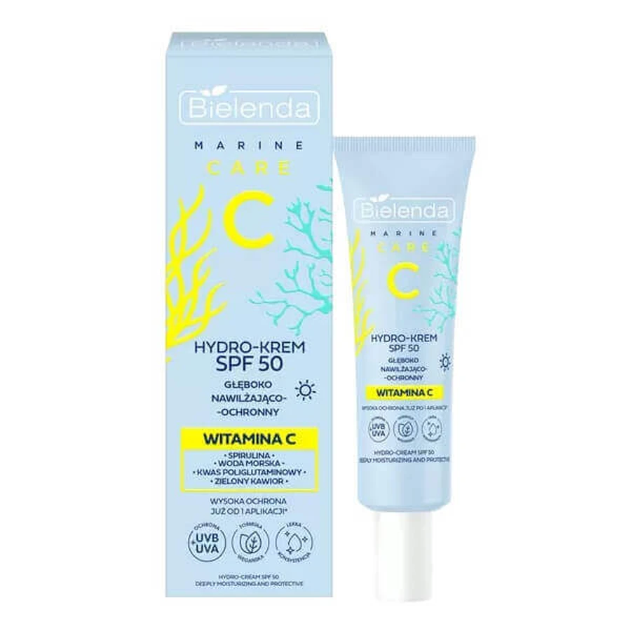 Bielenda C Marine Care Hydro-cream SPF50 глибоко зволожуючий і захисний, 40 мл: ціни та характеристики