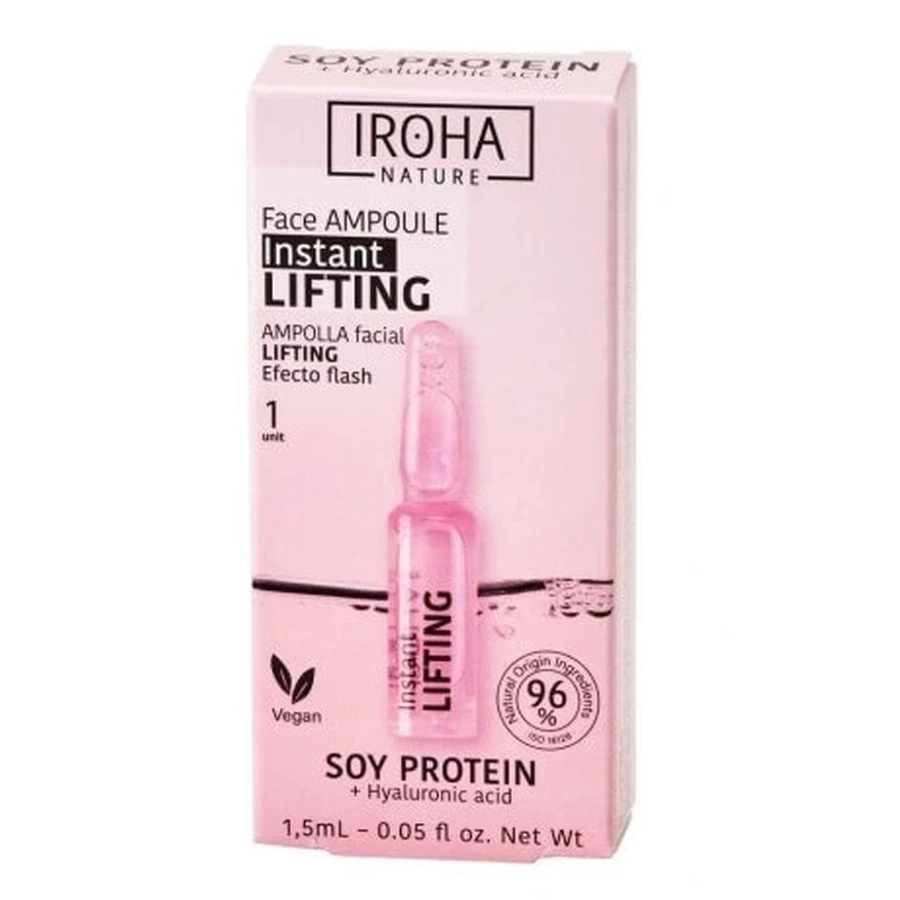 Ліфтинг-підтягуюча ампула для обличчя Iroha Nature з соєвим протеїном і гіалуроновою кислотою, 1,5 мл: ціни та характеристики