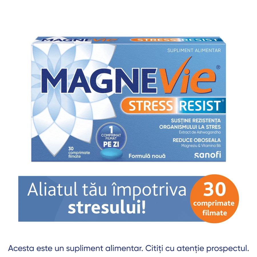 MagneVie Стресостійкість з ашвагандою 80 мг + 60 мг магнію + 1,4 мг вітаміну В6, нервова система та стійкість до стресу, 4х30 таблеток: ціни та характеристики
