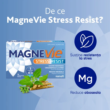 MagneVie Стресостійкість з ашвагандою 80 мг + 60 мг магнію + 1,4 мг вітаміну В6, нервова система та стійкість до стресу, 4х30 таблеток: ціни та характеристики