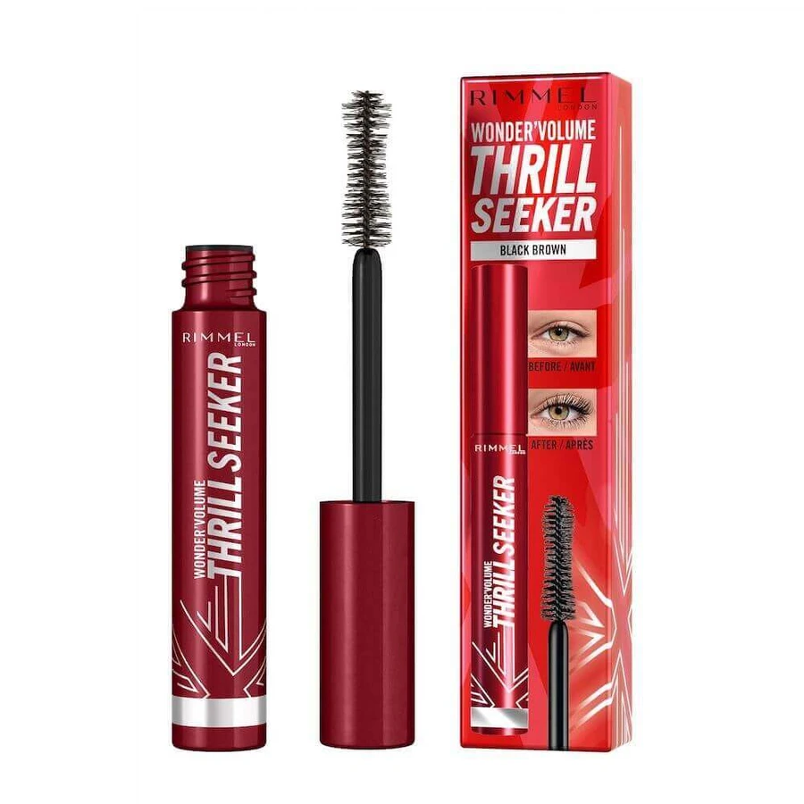 Удлиняющая и придающая объем тушь для ресниц Rimmel, оттенок 002 Черно-коричневый, 8 мл: цены и характеристики