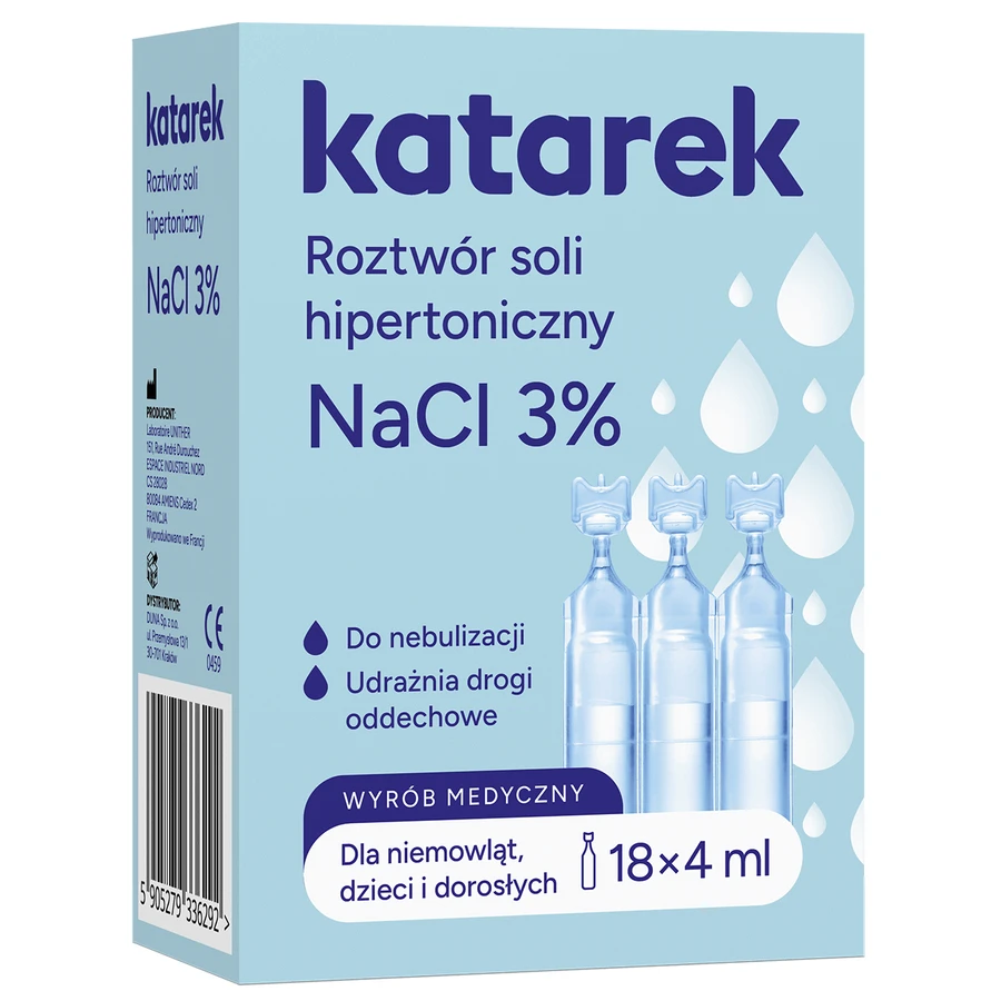 Katarek, soluție salină hipertonică NaCl 3%, 18 x 4 мл: цены и характеристики