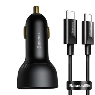 Baseus Superme Fast Car Charger USB / USB Type C 100W PPS Quick Charge Power Delivery + USB Type C Cable 100W (20V/5A) 1m Black (TZCCZX-01)