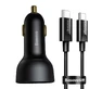 Baseus Superme Fast Car Charger USB / USB Type C 100W PPS Quick Charge Power Delivery + USB Type C Cable 100W (20V/5A) 1m Black (TZCCZX-01)