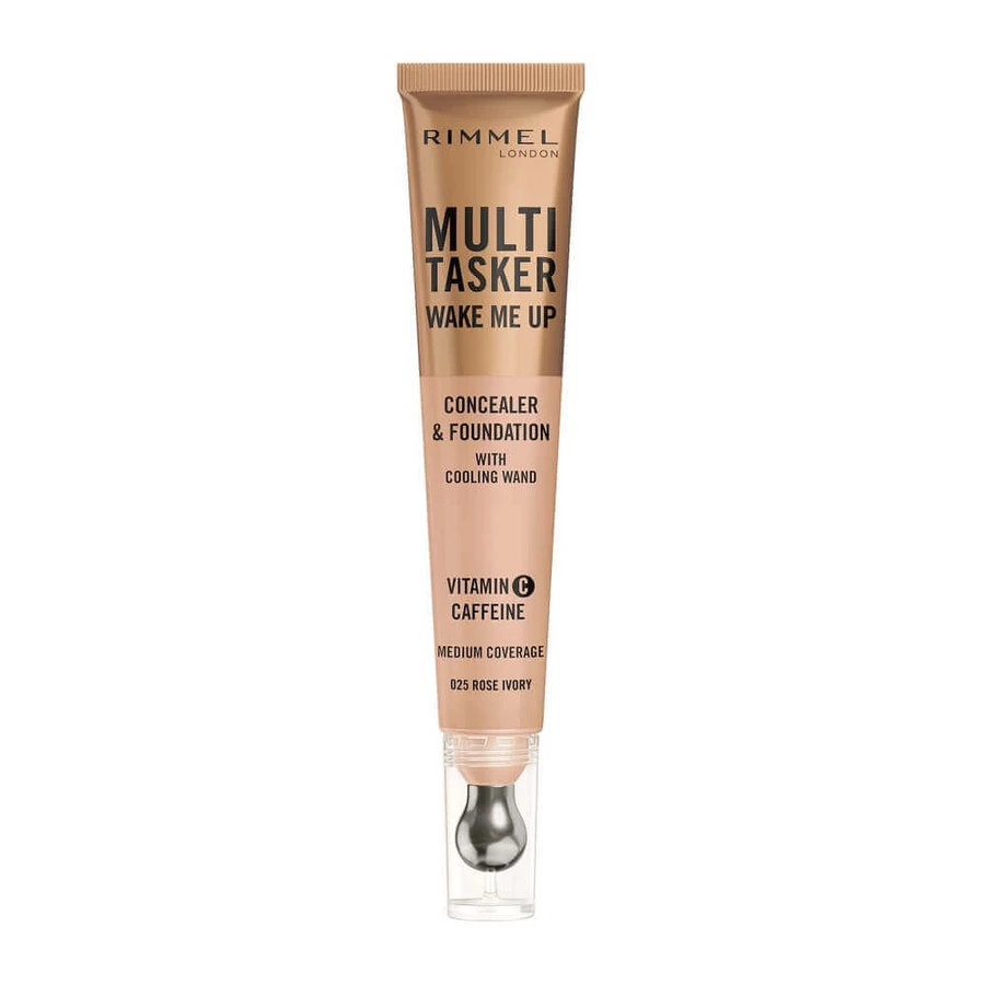 Консилер Rimmel Multi-Tasker Wake Me Up Illuminating Concealer with Massaging Applicator 025 Rose Ivory, 20 мл: ціни та характеристики