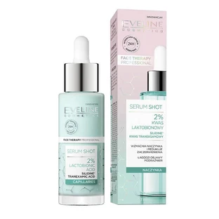 Eveline Cosmetics, Serum Shot, Зміцнюючий засіб від почервоніння та капілярів з 2% лактобіоновою кислотою, 30 мл