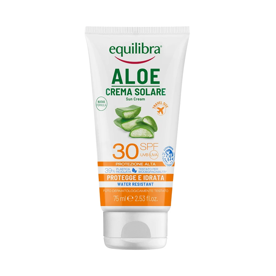 Сонцезахисний крем з алое Equilibra SPF 30 UVB/UVA, 75 мл: ціни та характеристики