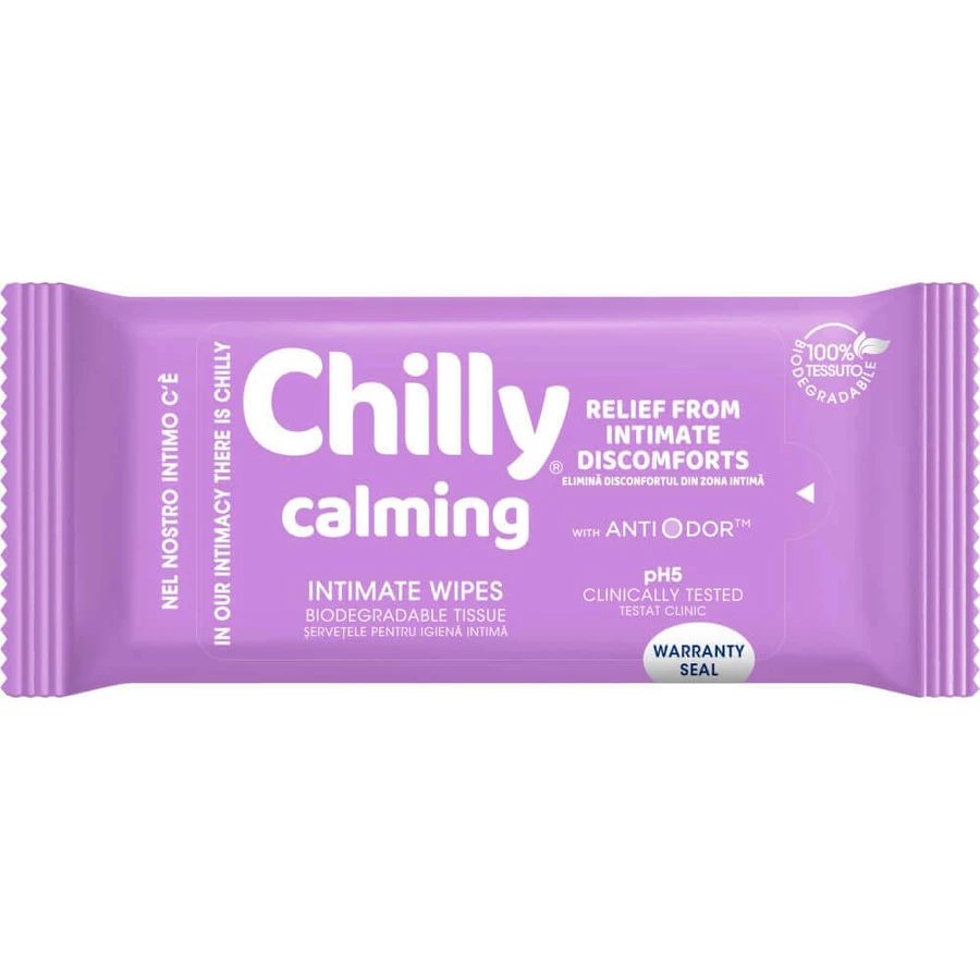 Успокаивающие салфетки для интимной гигиены, 12 штук, Chilly: цены и характеристики