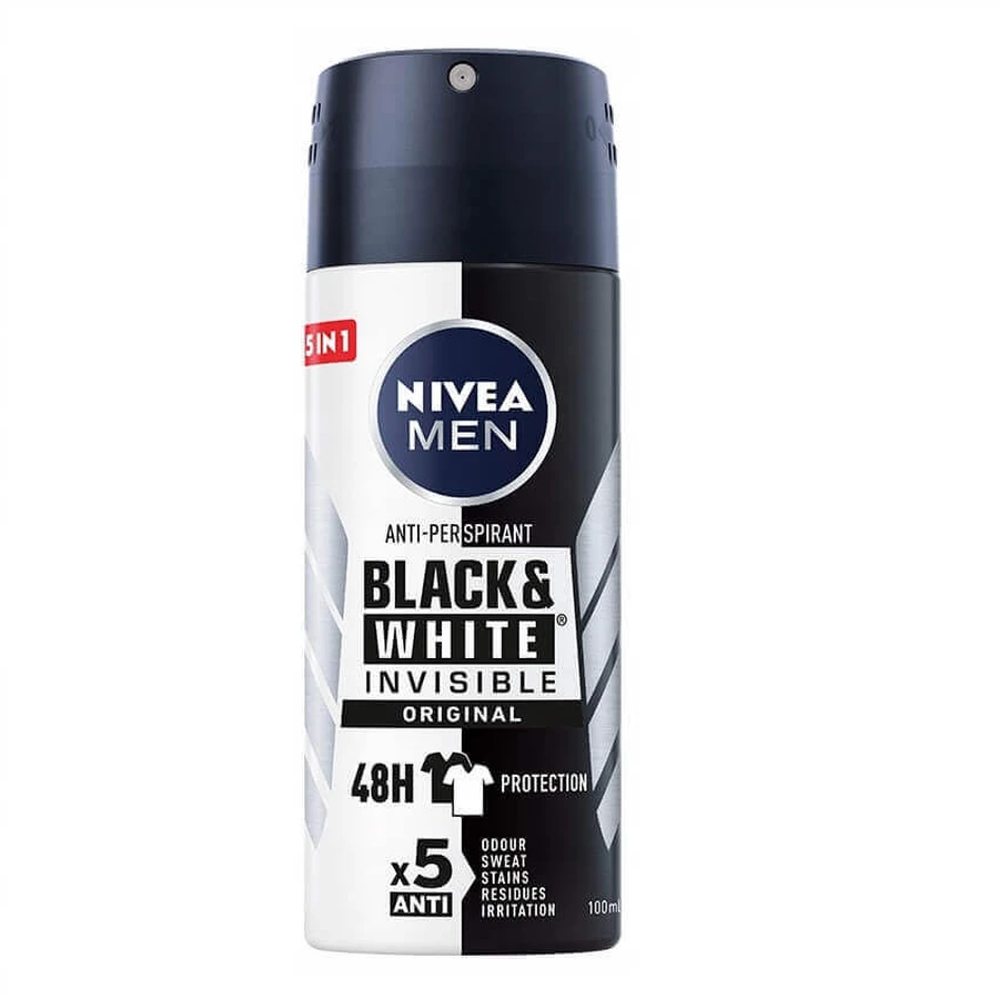 Спрей-антиперспірант Nivea Men Black & White Invisible Original, 100 мл: ціни та характеристики