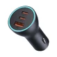 Автомобильное зарядное устройство Baseus Golden Contactor Pro USB-A + 2x USB-C 65 Вт, темно-серое (CGJP010013)