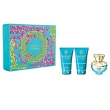 Туалетная вода Versace Dylan Turquoise Pour Femme, 50 мл + гель для душа, 50 мл + лосьон для тела, 50 мл
