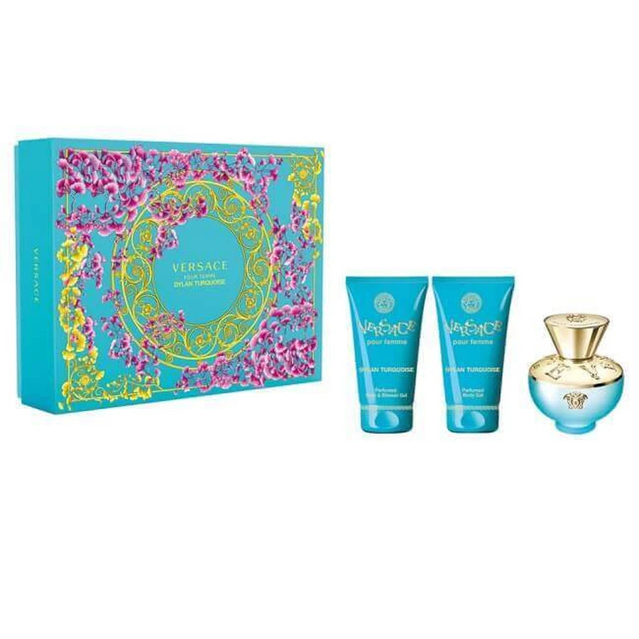 Туалетная вода Versace Dylan Turquoise Pour Femme, 50 мл + гель для душа, 50 мл + лосьон для тела, 50 мл: цены и характеристики