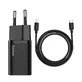 Baseus Super Si 1C Fast Charger USB Type C 20W Power Delivery + USB Type C - Lightning Cable 1m Black (TZCCSUP-B01)