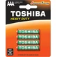 Батарейки Toshiba R3 zinc hd, 4 шт.