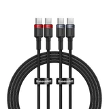 Кабель Baseus Cafule USB-C / USB-C 100W 1 м - червоно-чорний і чорно-сірий (2 шт.)