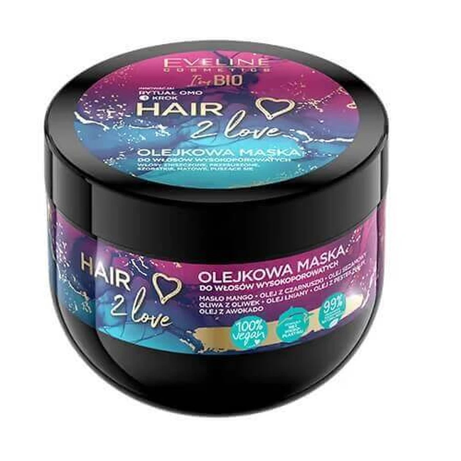 Eveline Cosmetics Hair 2 Love Oil Mask для волосся з високою пористістю, 300 мл: ціни та характеристики