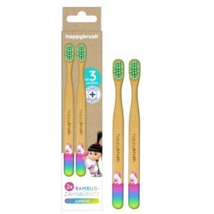 Happybrush, Детская зубная щётка, единорог, двойная упаковка, от 3 лет, 2 шт.