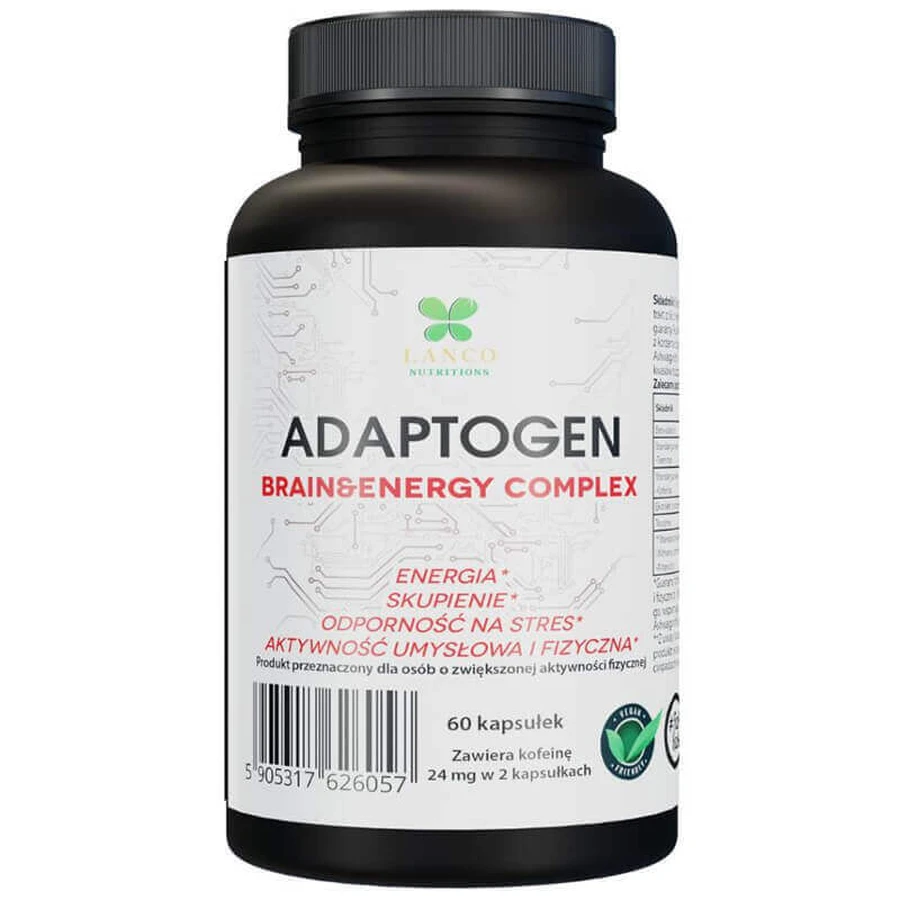 Lanco Nutritions Адаптогенний комплекс для мозку та енергії, 60 капсул: ціни та характеристики