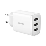 Зарядний пристрій Baseus Compact 3x USB 17W білий (CCXJ020102)