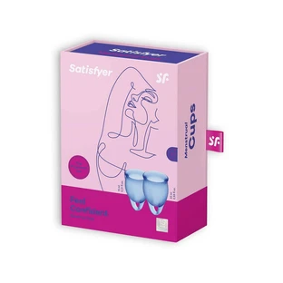 Набор менструальных чаш Satisfyer Feel Confident 15 мл + 20 мл, темно-синий