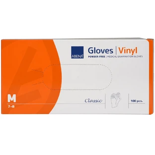 Abena, mănuși de vinil, nesterile, fără pudră, mărimea M, 100 bucăți