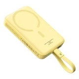 Внешний аккумулятор Baseus Magnetic Mini MagSafe 10000 мАч 30 Вт со встроенным кабелем USB-C (желтый) + кабель Baseus Simple Series USB-C (USB-C 60 Вт 0,3 м)
