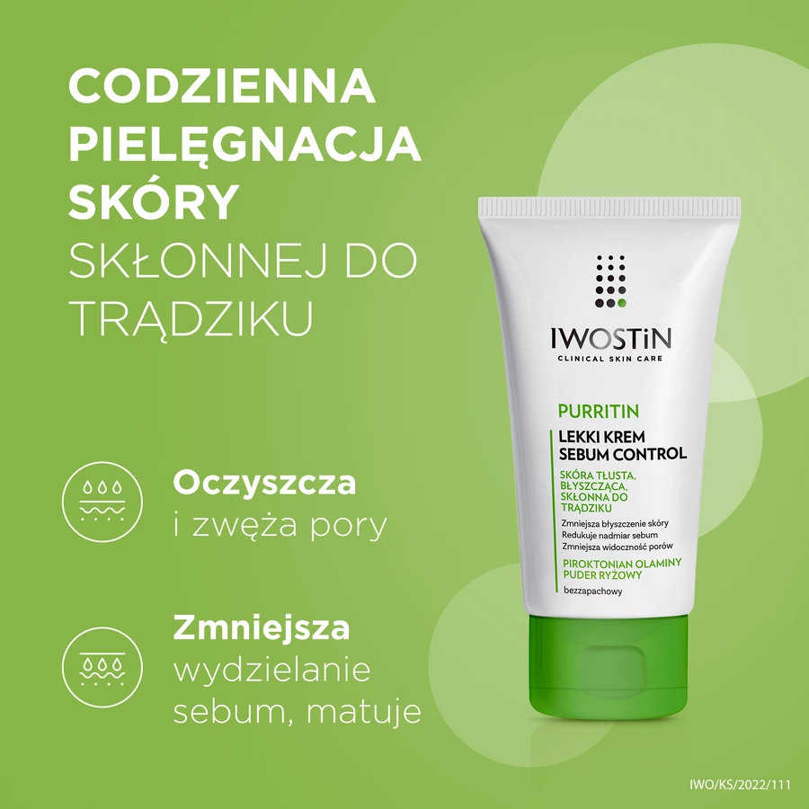 Iwostin, Purritin Light Sebum Control Cream, 60 мл: цены и характеристики