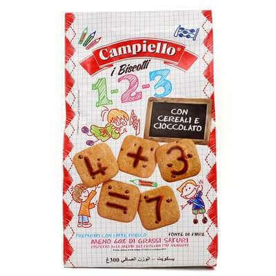 Злаковое и шоколадное печенье, 300 г, Campiello: цены и характеристики