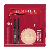 Набір Rimmel: подовжуюча туш для вій 8 мл + матуюча пудра для обличчя 14 г + підводка для очей 1,2 г