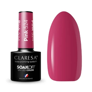 Рожевий гібридний лак для нігтів Claresa Soak Off UV/LED 524, 5 г
