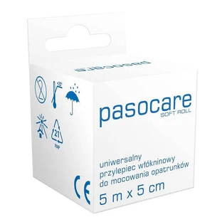 Пластир Pasocare нетканий в рулоні 5м х 5см Soft Roll 1 шт.