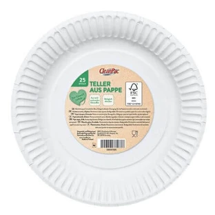 CleanPac, бумажные тарелки 23 см, 25 шт.