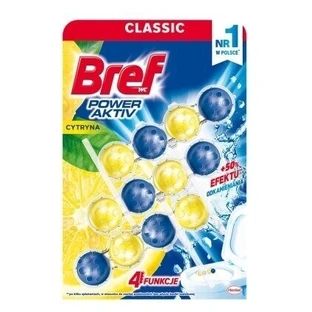 Bref, WC Power Aktiv, вешалка для туалета, лимон, 3 x 50 г
