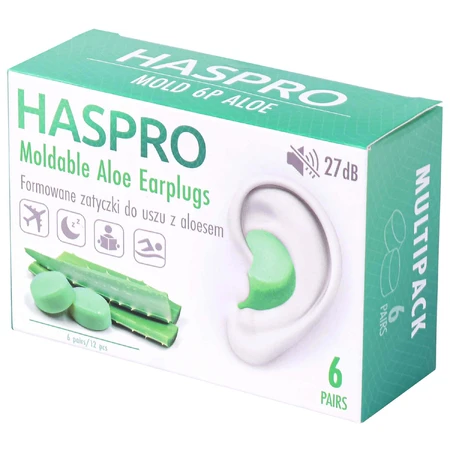 Haspro, dopuri de urechi turnate cu aloe vera, 12 bucăți: цены и характеристики