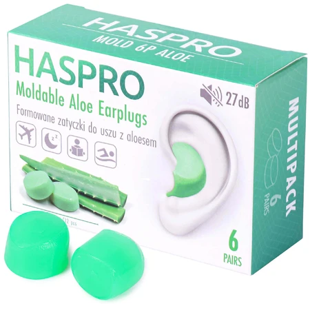 Haspro, dopuri de urechi turnate cu aloe vera, 12 bucăți: цены и характеристики