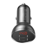 Автомобильное зарядное устройство Baseus 2x USB 4.8A 24W с ЖК-дисплеем серого цвета (CCBX-0G)