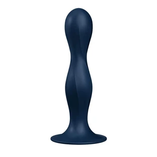 Дилдо Satisfyer Double Ball-R с шариками гейши, тёмно-синее, 1 шт.