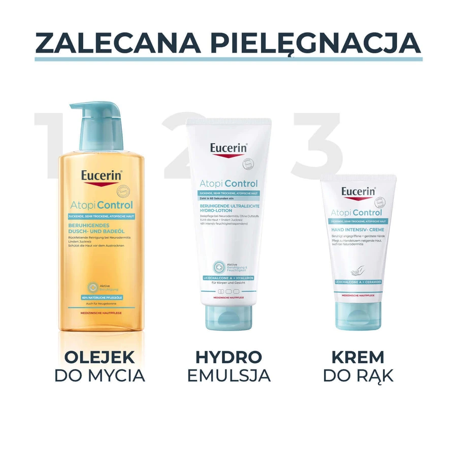 Eucerin AtopiControl, гідро-емульсія заспокійлива, 400 мл: ціни та характеристики