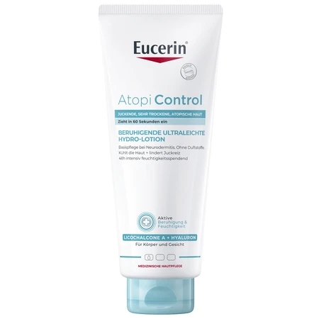 Eucerin AtopiControl, гідро-емульсія заспокійлива, 400 мл: ціни та характеристики