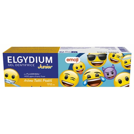 Elgydium Junior Emoji, pastă de dinți gel pentru copii, Tutti-frutti, 7-12 ani, 50 ml: цены и характеристики