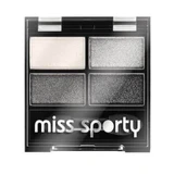 Тени для век Miss Sporty Studio Colour Quattro, оттенок 404, дымчатый/дымчатый черный, 5 г