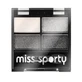 Тени для век Miss Sporty Studio Colour Quattro, оттенок 404, дымчатый/дымчатый черный, 5 г
